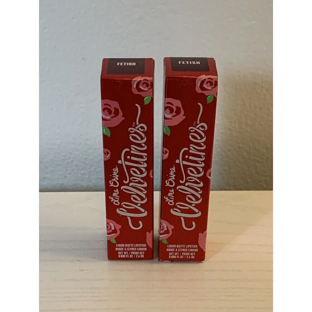2X LIME CRIME Matte Velvetines Liquid Lipstick FETISH Deep Plum Purple NIB NEW
